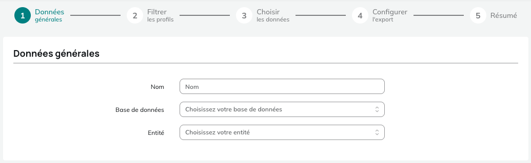 Étape 1 : Données générales