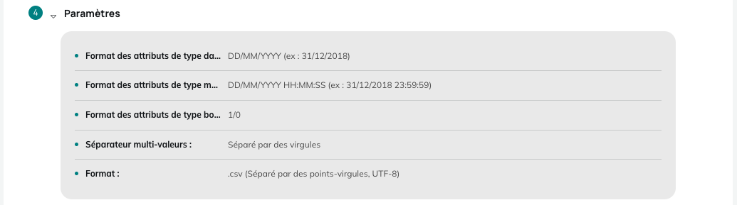 Paramètres