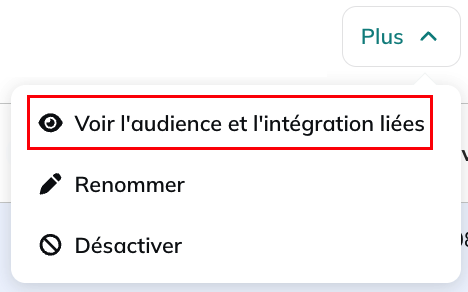Bouton Voir le statut des audiences Facebook