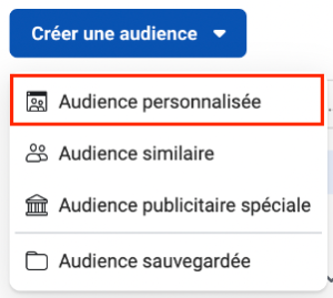 Bouton Créer une audience