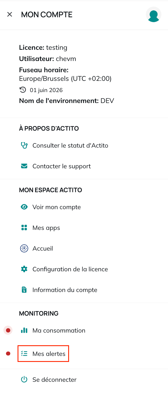 Mes alertes