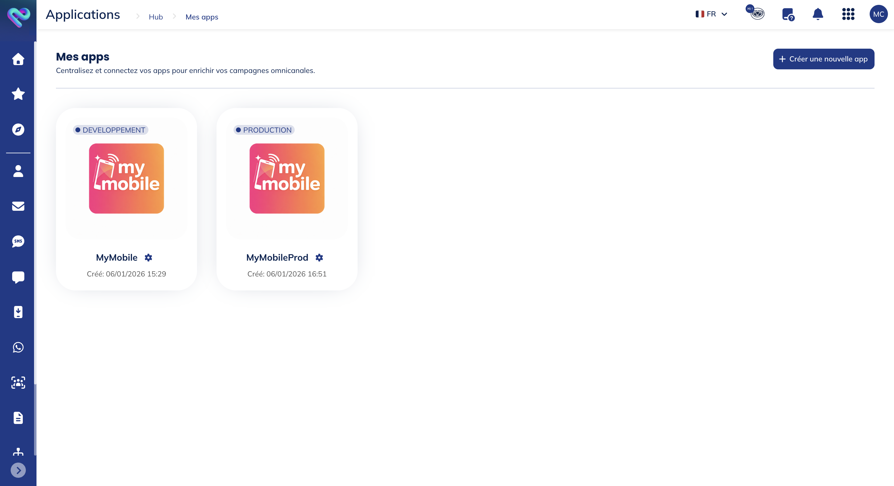 Vue d'ensemble de Mes apps
