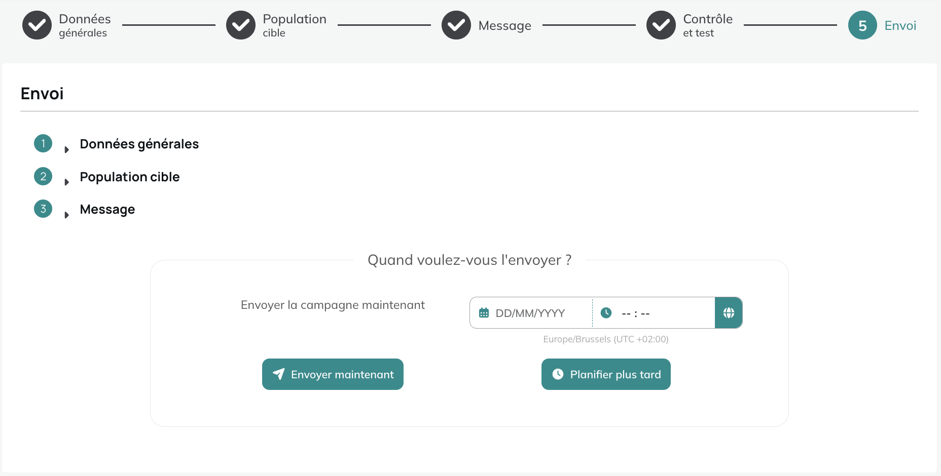 Déclencher une campagne ponctuelle