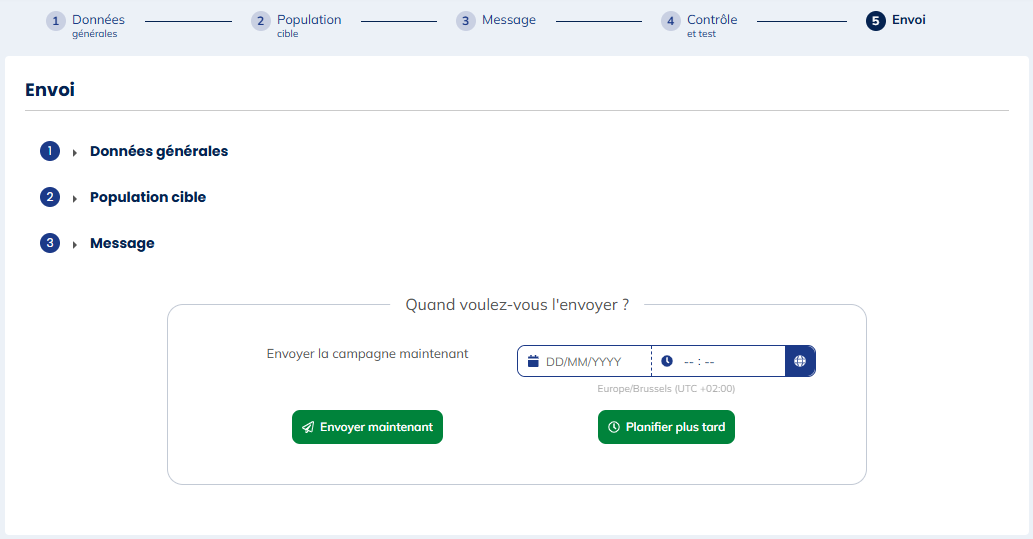 Déclencher une campagne ponctuelle