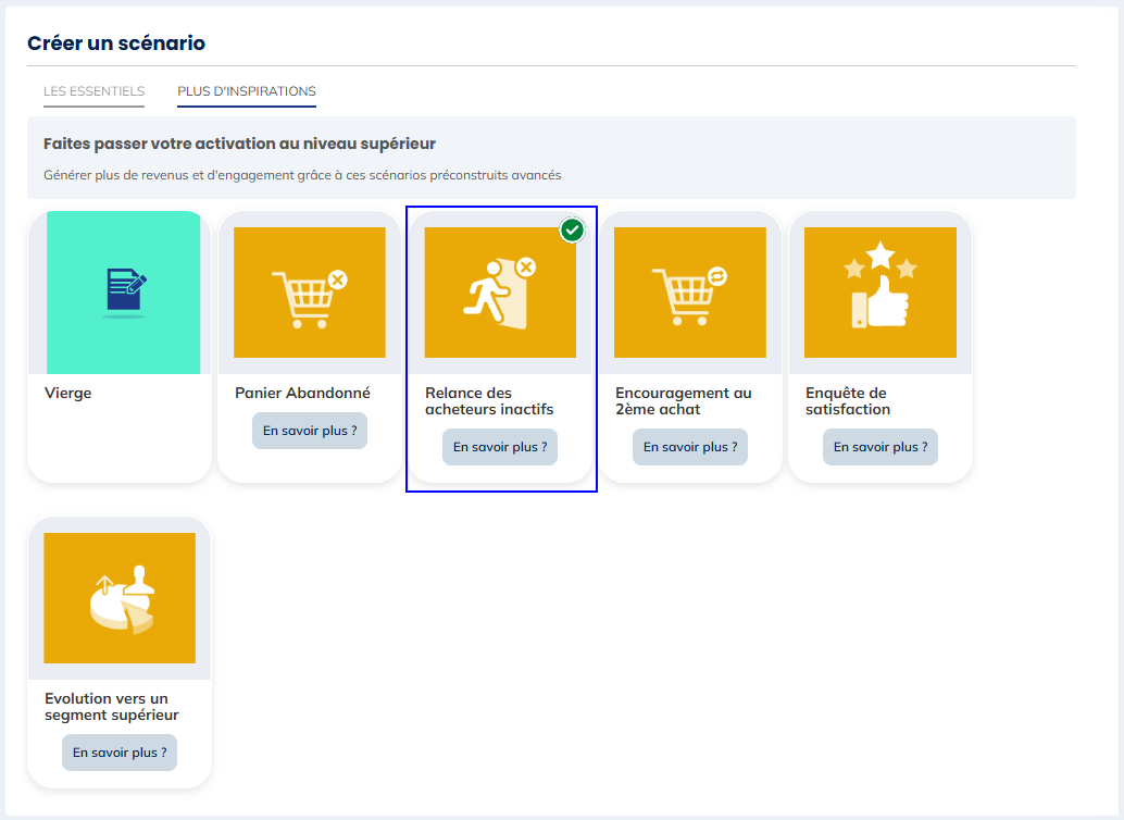 Template Relance des acheteurs inactifs