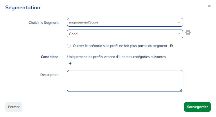 Paramètres du bloc segmentation