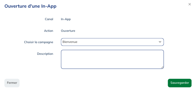 Paramètres du bloc action de campagne