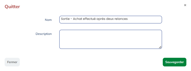 Nom du bloc de sortie