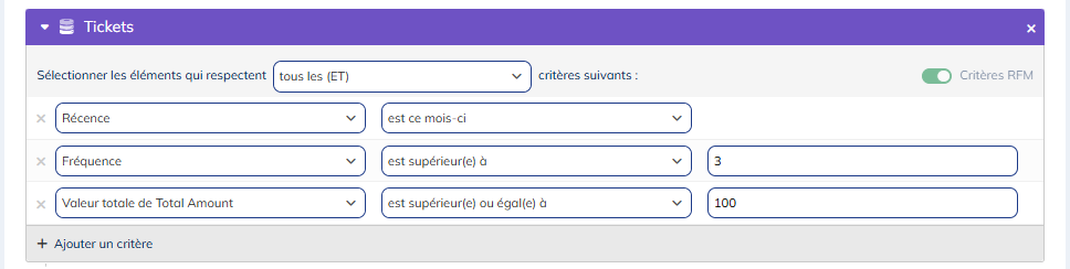 Critères RDM
