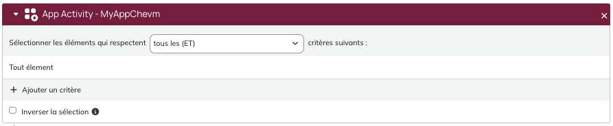Module Activité de l'App