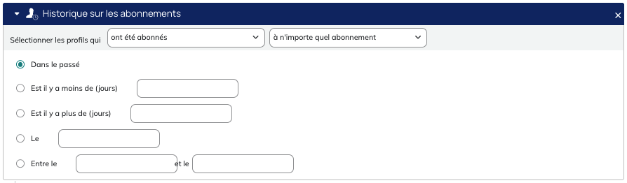 Module historique sur les abonnements