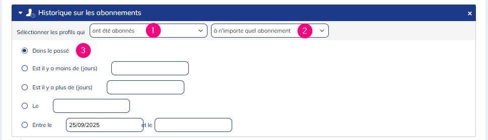 Module historique sur les abonnements