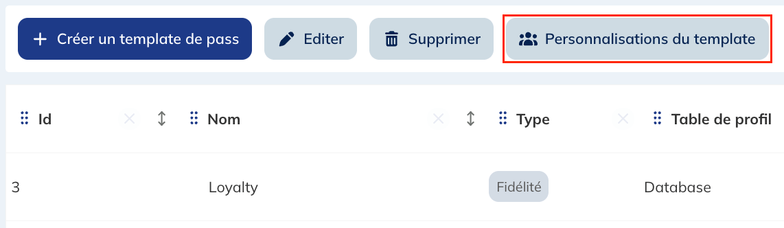 Personnalisations du template
