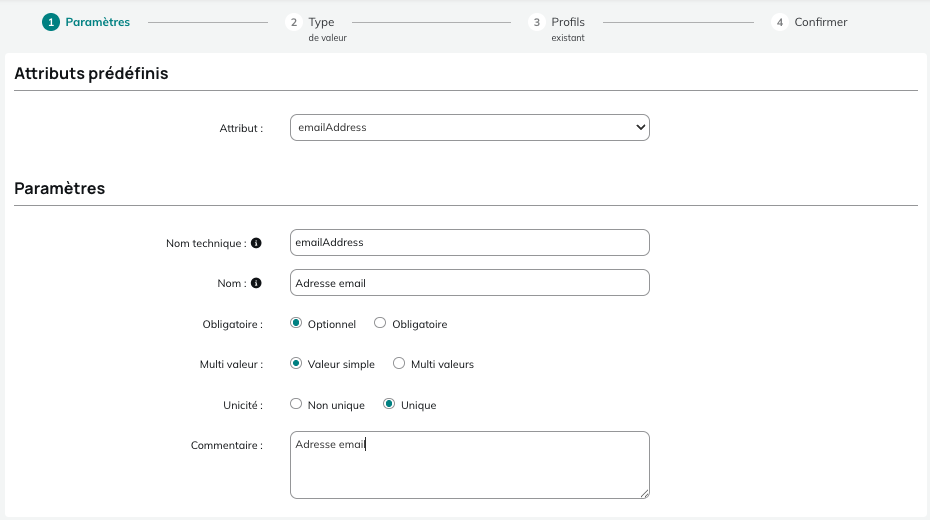 Création d'attributs uniques et optionnels