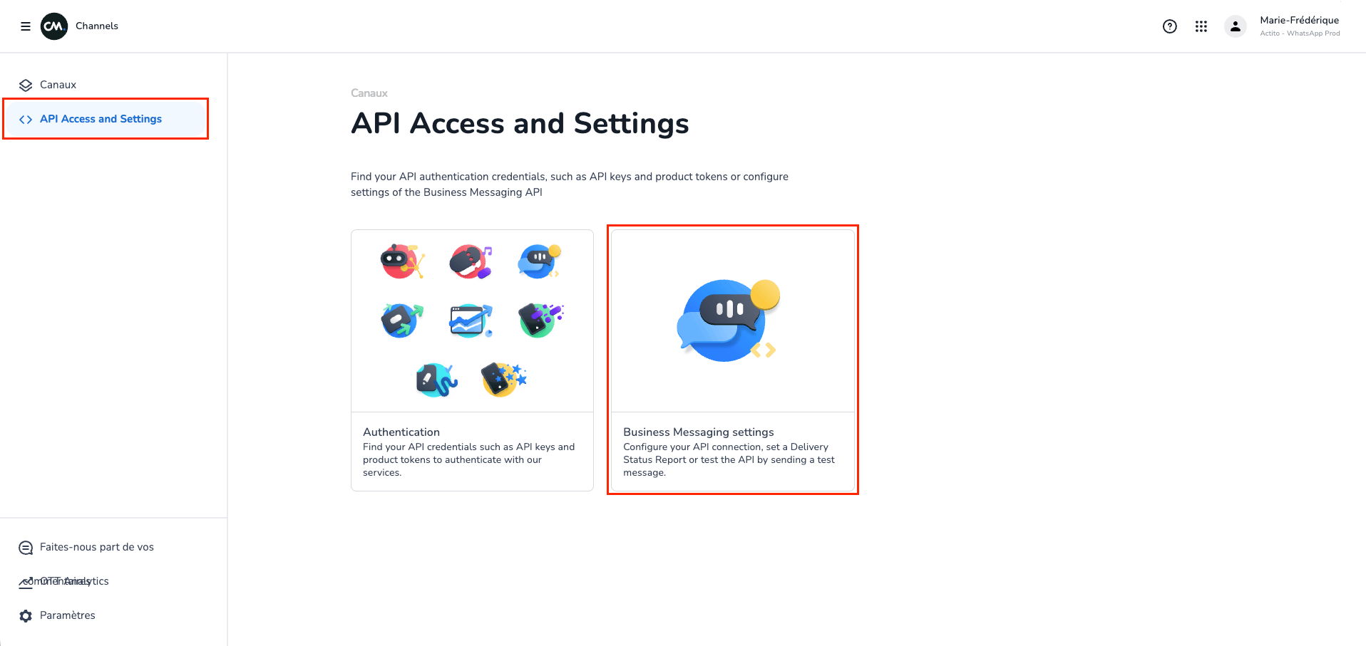 API access & settings