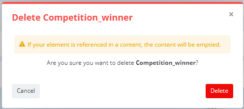 Delete content block
