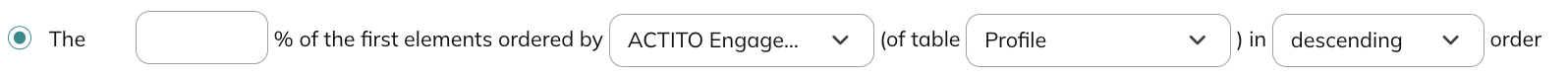 Filter by percentage on a criterion
