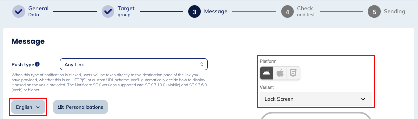 Language and preview