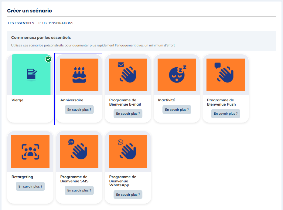 Crear un escenario
