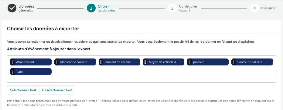 Datos para las exportaciones de Actualizaciones de suscripciones
