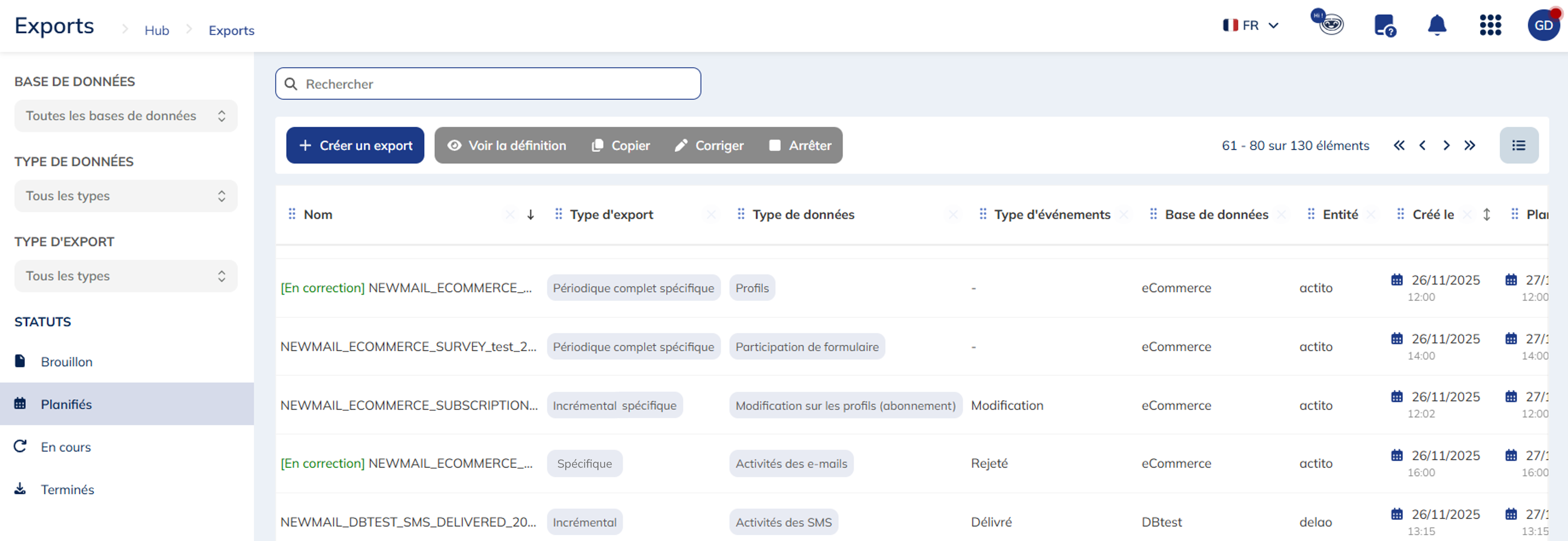 Exports spécifiques